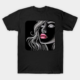 Artistic Face Lineart #17 T-Shirt